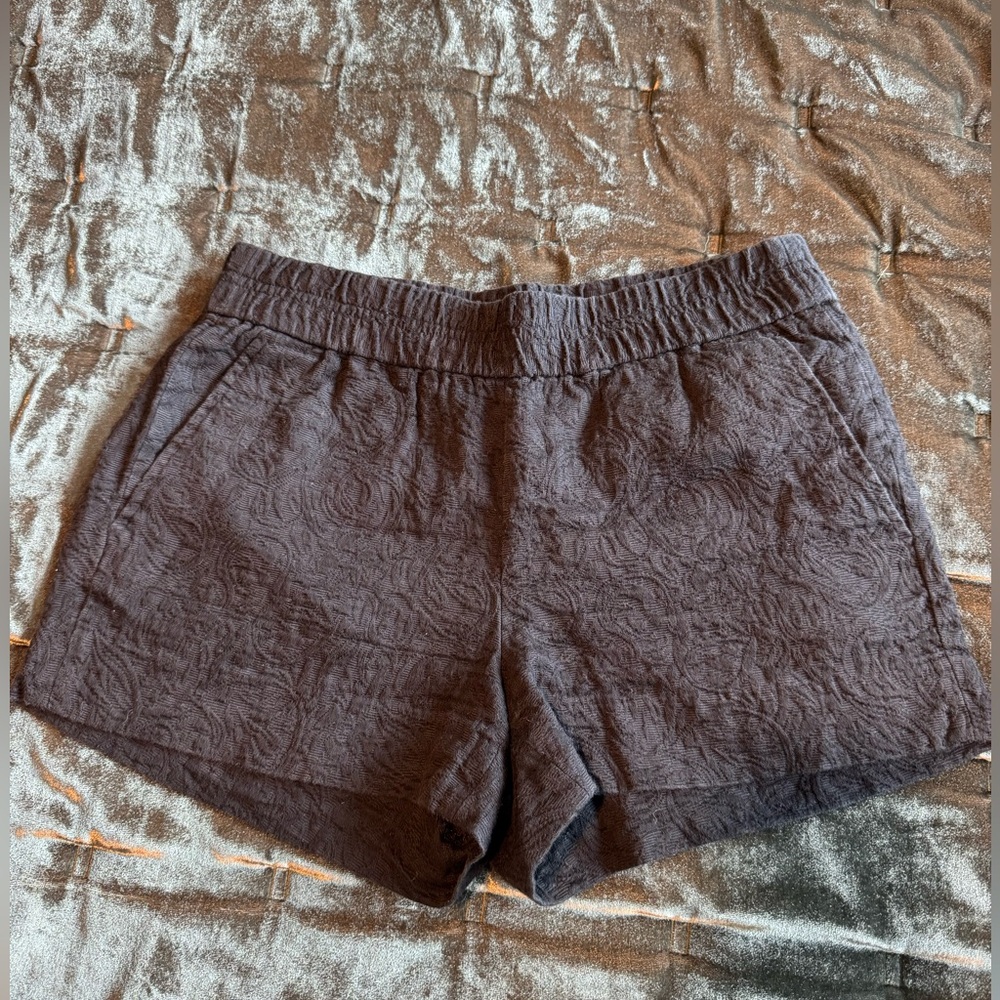 J. Crew Factory High Waist Textured Shorts in Black